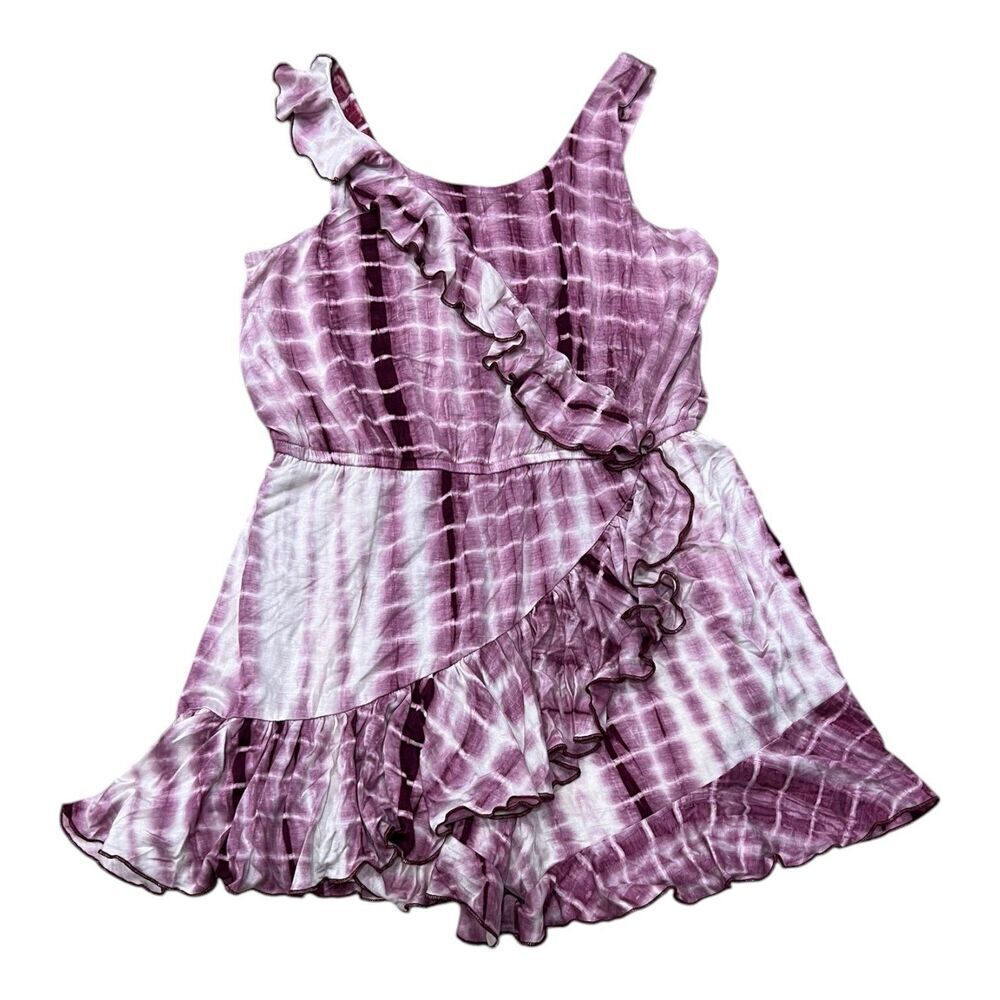 Truly Me Sara Sara Purple Tie Dye Ruffle Romper Teen 14